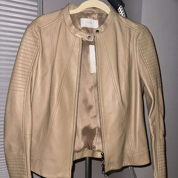 Lambskin Leather Bomber, Hugo Boss, Size 8, NWT - Picture 1 of 8